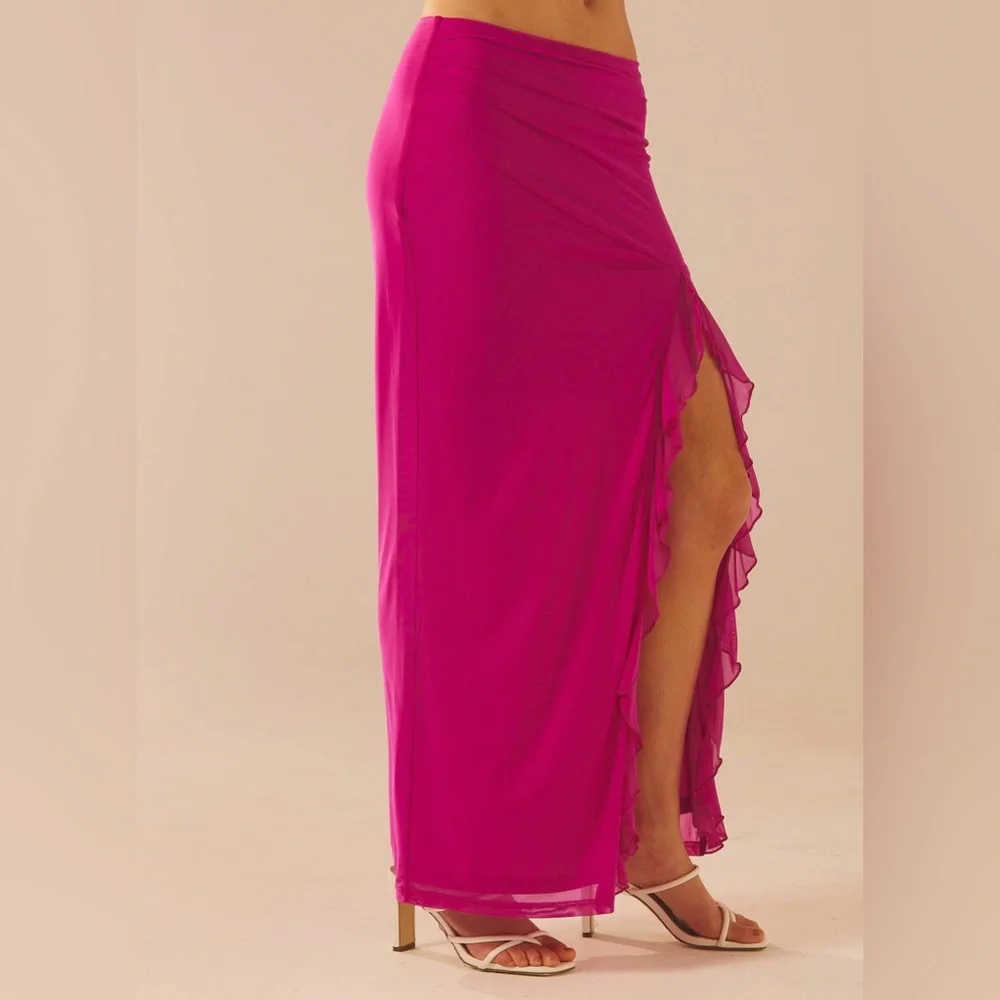 peppermayo bittersweet mesh maxi skirt mulberry pink - Picture 2 of 3